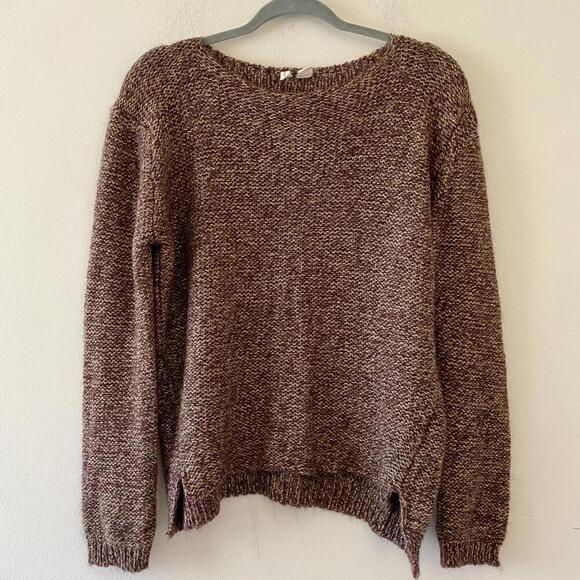MOTH ANTHROPOLOGIE brown bronze gold knit sweater - Picture 1 of 7